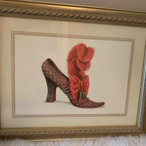 FIONA SAUNDERS Charlotte Shoe (S616) SLVR framed Art in gold fram… - Picture 5 of 8